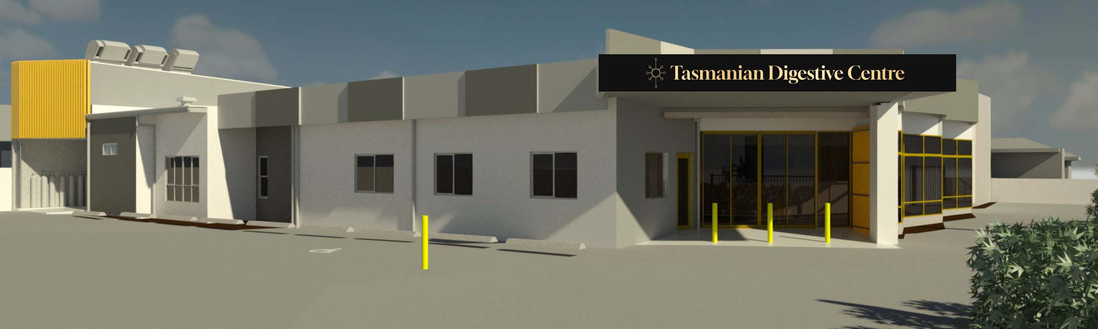 A render of a building being currently being constructed.